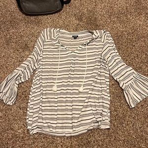 White & Black Lightweight Blouse